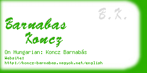 barnabas koncz business card